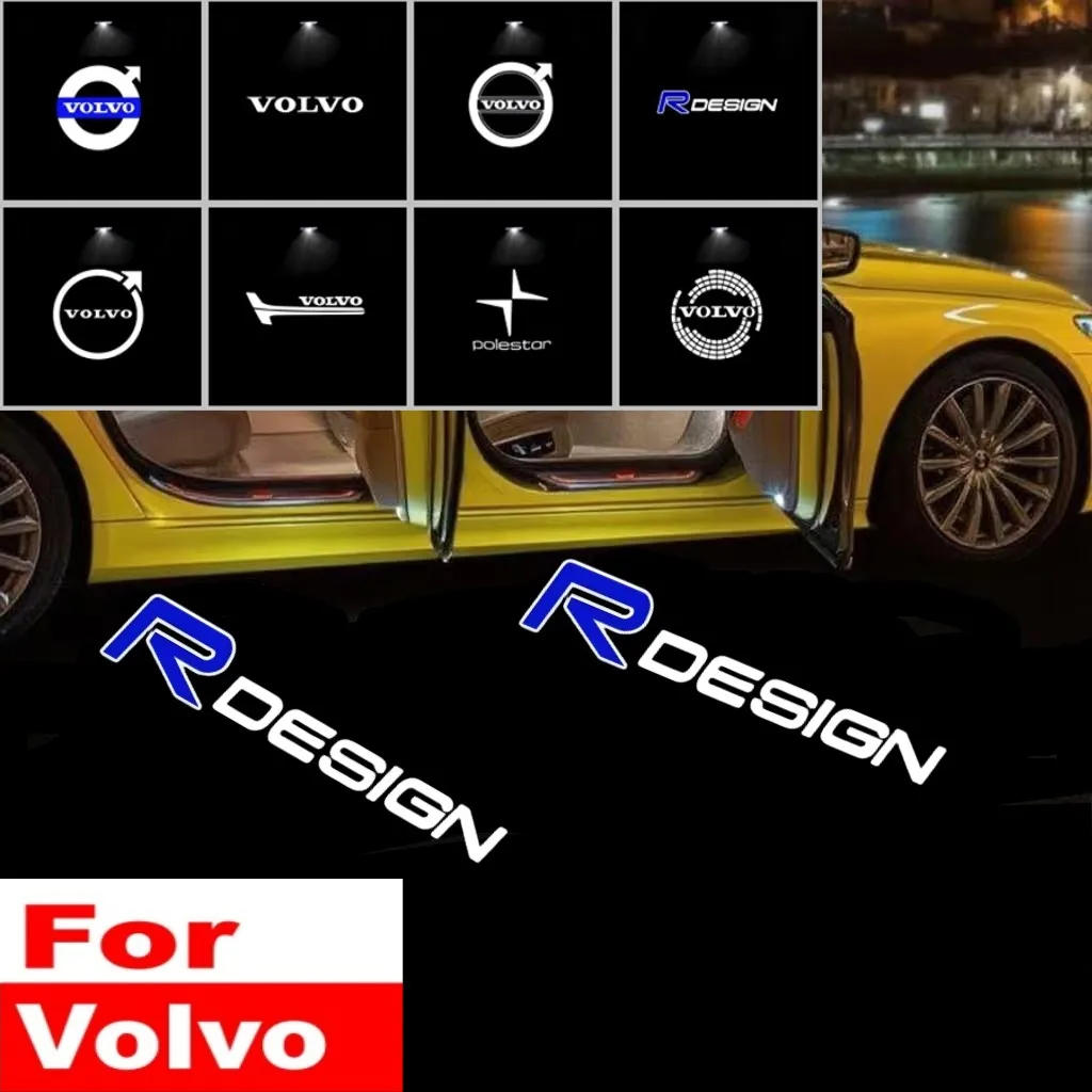 2 шт. автомобильный светодиодный дверной светильник для Volvo V40 V60 V90 XC40 XC60 XC90 S60 S90, проектор с логотипом Ghost Shadow Light, автоаксессуары