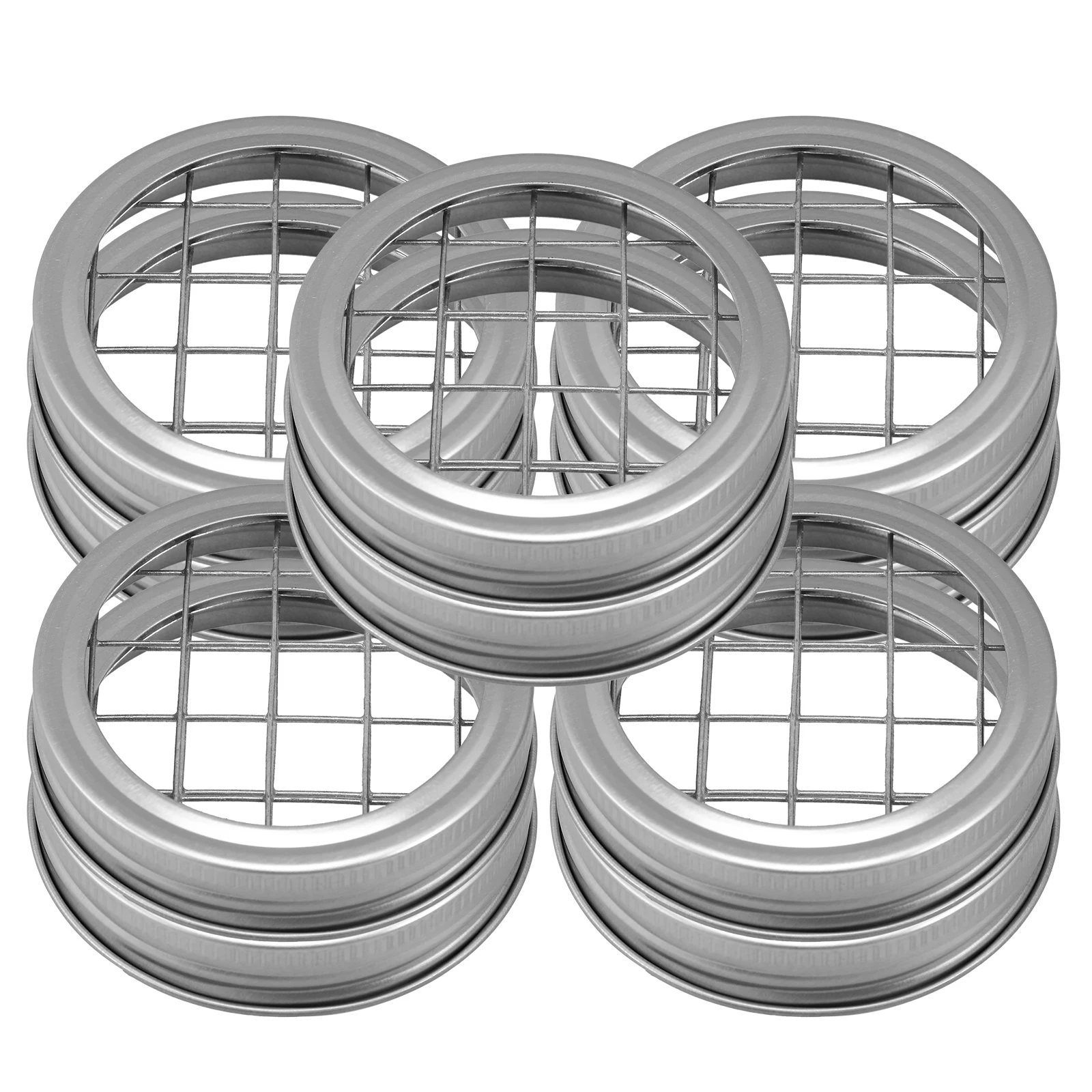 

10 Sets 86mm Mason Jar Floral Grid Tinplate Arranging Accessories Reusable Vase Grid Lid Sprouting Kitchen Bar