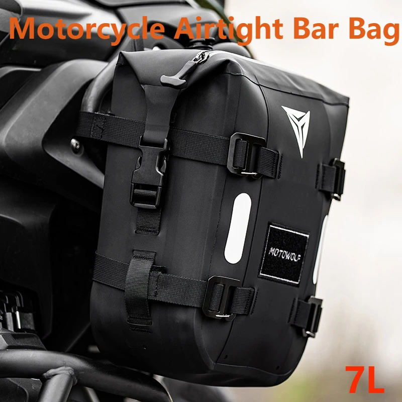 14L Motorcycle Airtight Bar Bag Waterproof Shockproof Airbag Side Luggage Bag For Motorcycle Touring Resistant Travel Riding