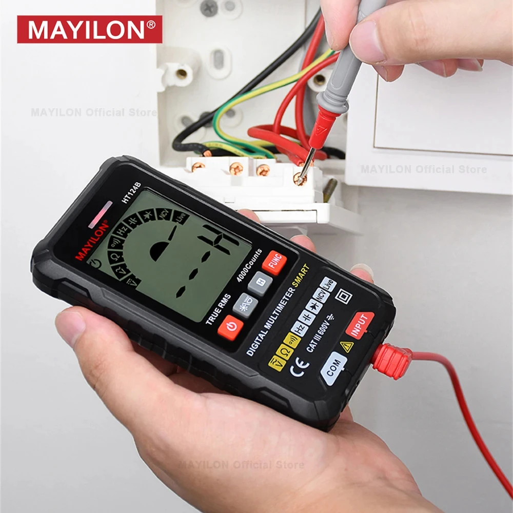 MAYILON Professional Smart Multimeter HT124B Digital Analog Voltmeter Resistance Capacitance Frequency Continuity Multi Meter