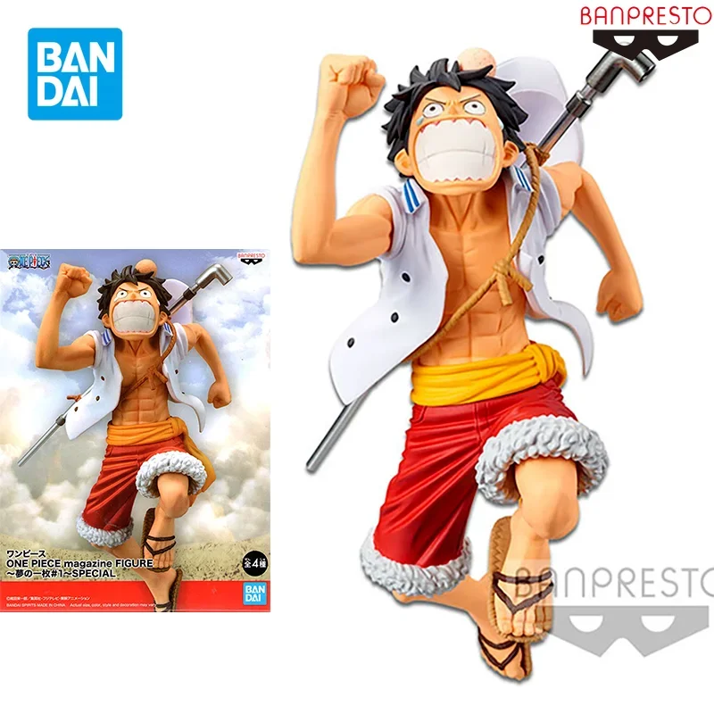 

Bandai BANPRESTO One Piece Figure Monkey D Luffy Anime Model Gift Anime Character New 17cm Doll Navy Dreamland Statue Collect