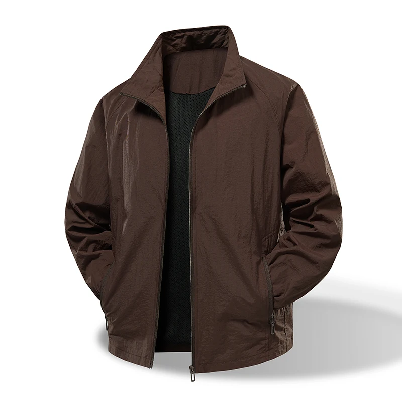 

Nylon Fabric Workwear Jaet Men's Elastic Outdoor M5XL M Model Stand Fit Youth Trend Autumn Winter Long Sve Coat