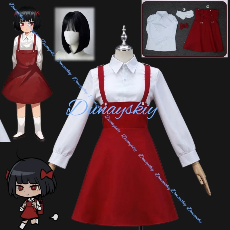 Game Limbus Company Ryōshū Ryoshu Cosplay Costume Wig Hairpin Red Dress Uniform Halloween Party Christmas Play Role Prop