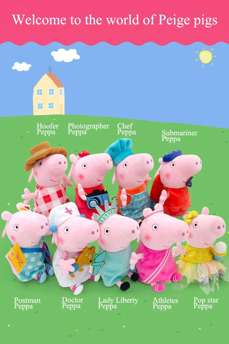 Echte Peppa Pig Plüsch Schwein Kinder Spielzeug 19CM Haustier Dinosaurier Teddybär Weiche Angefüllte Anime Figur Puppe kinder Geburtstag geschenke – Detail 32