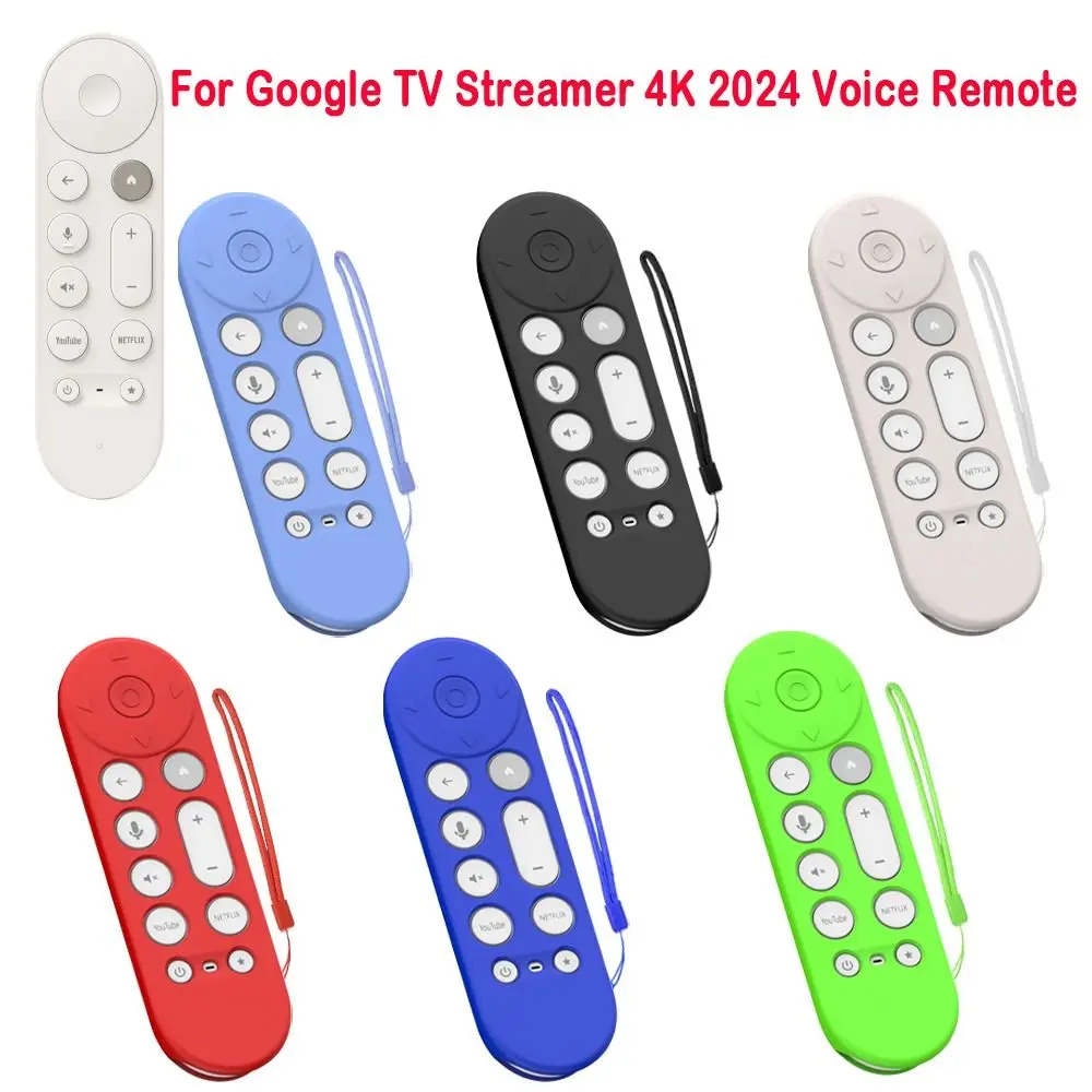 Silicone Remote Controller Cover Shockproof Remote Protective Case for Google TV Streamer 4K 2024 Voice Remote Control