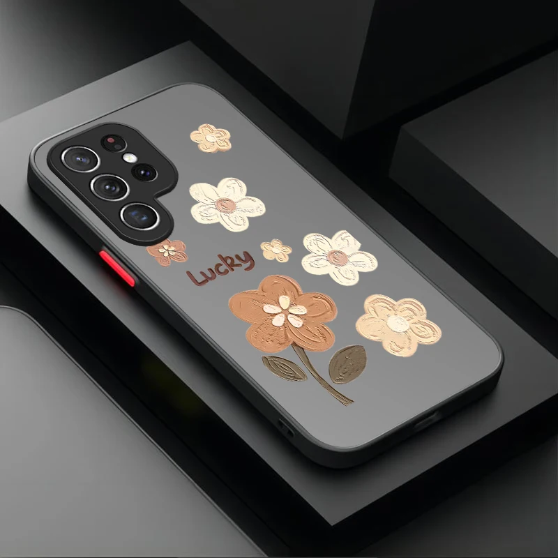 INS Lucky Colorful Flower Hard Case for Samsung Galaxy S25 Ultra S24 S23 Plus S22 S21 FE A04S A56 A36 A26 A16 A55 A35 A25 A15 5G