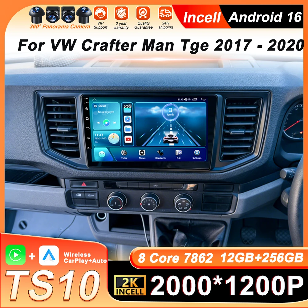 

Автомагнитола Android 16 с мультимедиа и видеоплеером для Volkswagen Crafter Man TGE 2016-2022, GPS-навигация, CarPlay, 4G, Wi-Fi, BT, DSP