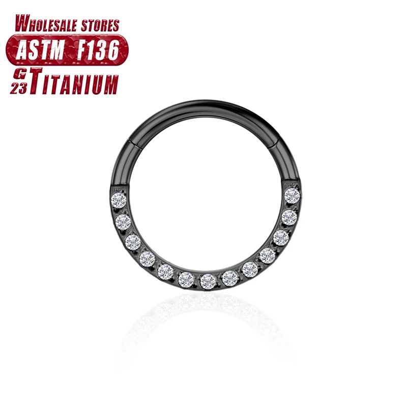 F136 Titan Piercing Schwarzer Nasenring Implantatqualität Scharnier Seamles Ohrring Clicker Knorpel Septum Daith Tragus Schmuck Geschenk – Detail 37