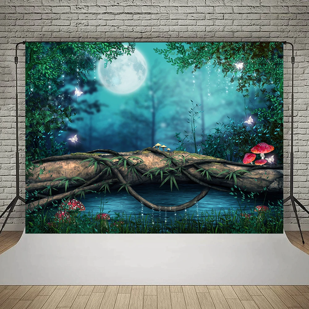 Dreamlike Fairy Tale Tree Forest Castle Wedding Photocall Baby Photography Backgrounds Decoration Vinyl Backdrops Photo Studio