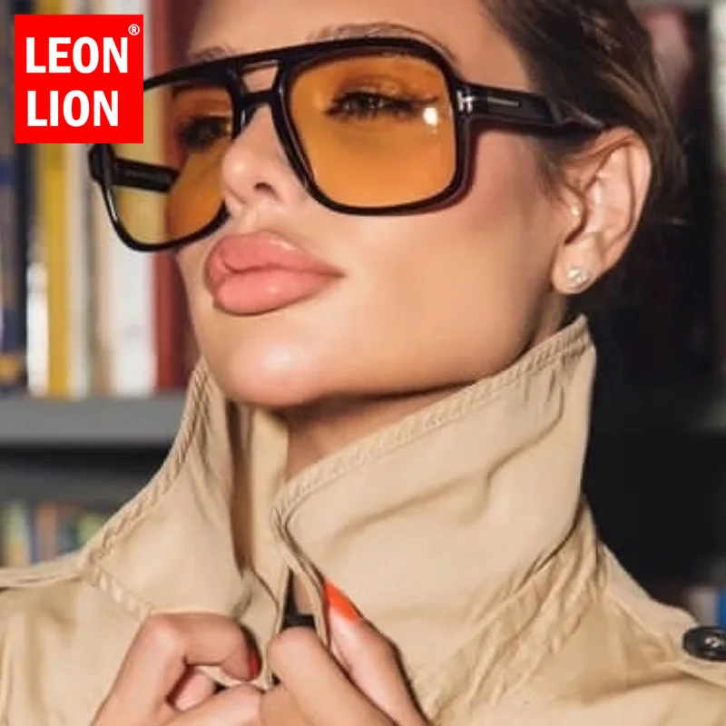 LeonLion Vintage Punk Sunglasses Women Party Oversized 2024 Eyewear Women Personality Simple Glasses Retro Women Gafas De Sol