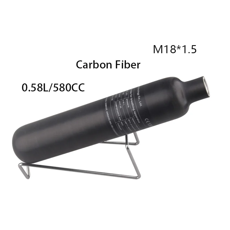 HPA Scuba 300BAR 4500PSI Carbon Fiber Air Tank 0.58L 580CC Gas Cylinder M18*1.5 Cilindro For Station Diving Aquarium Accesories