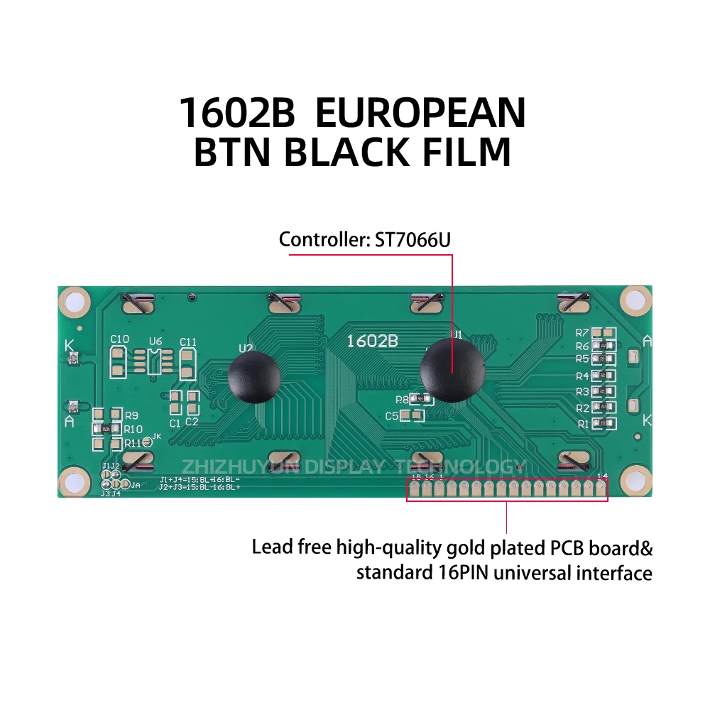 유럽 대형 문자 LCD 스크린, BTN 블랙 필름, 오렌지 문자, 5V 3.3V LCD 스크린, 122x44mm 컨트롤러, ST7066U, 1602B