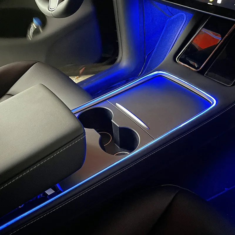 Suitable for 2018-2026 Model 3 central control dashboard car LED ambient light 64 color fiber optic cable