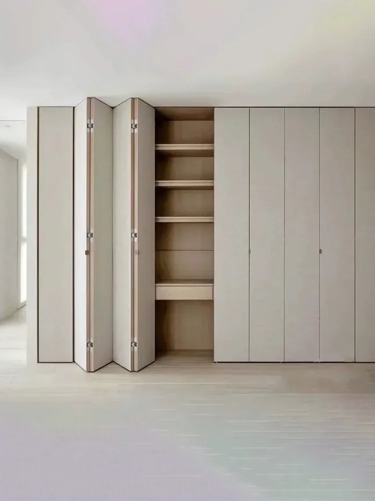 

-Wardrobe Door Folding Door Slidingorage Customization Invisible Cloakroom Storage Closet