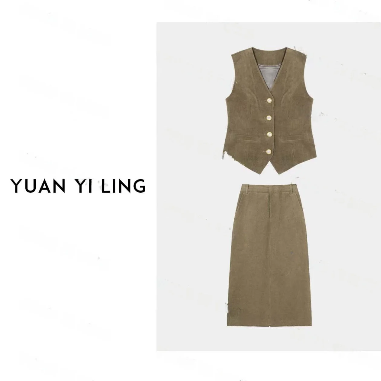 

Новый осенний модный комплект Moka: полосатый бархатный облегающий костюм с V-образным вырезом и пуговицами, состоящий из двух предметов, для женщин