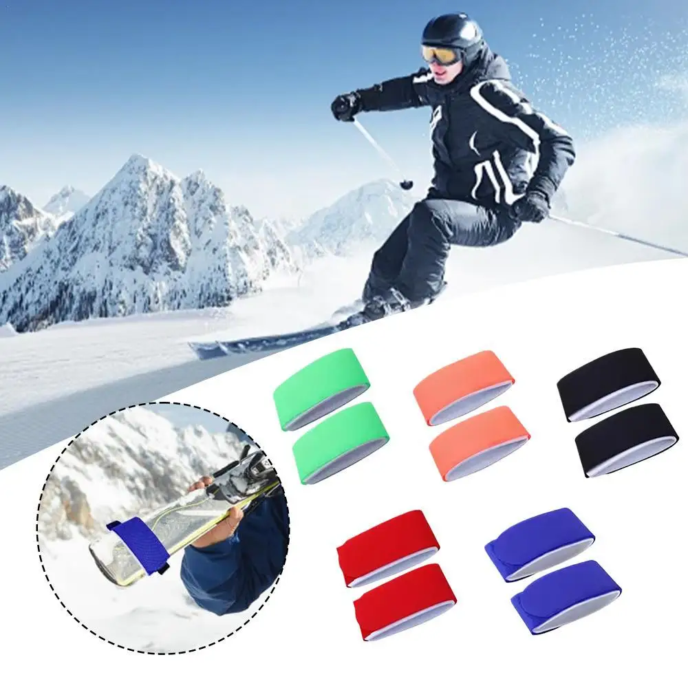 10 pçs correias de esqui ajustável snowboard transportadora cinta fixação de esqui envolve laços prendedor correias para transportar equipamentos de esqui
