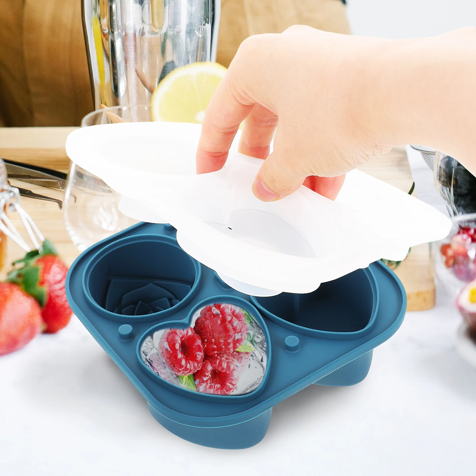 

Ice Cube Mold Tray Cute Trays Heart Shaped Maker Rose Molds for Cocktails Freezer Cubes