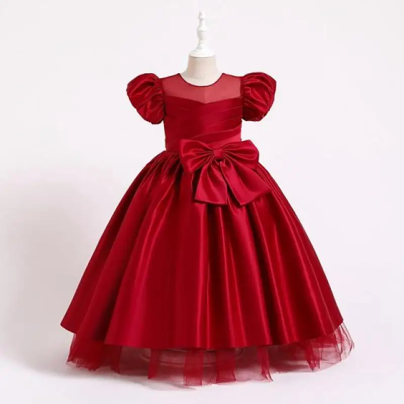 Children Dresses for Girls Wedding Princess Ball Gown Elegant Puff Sleeve Formal Party Prom Dress for Teen 4-14 Years Costumes