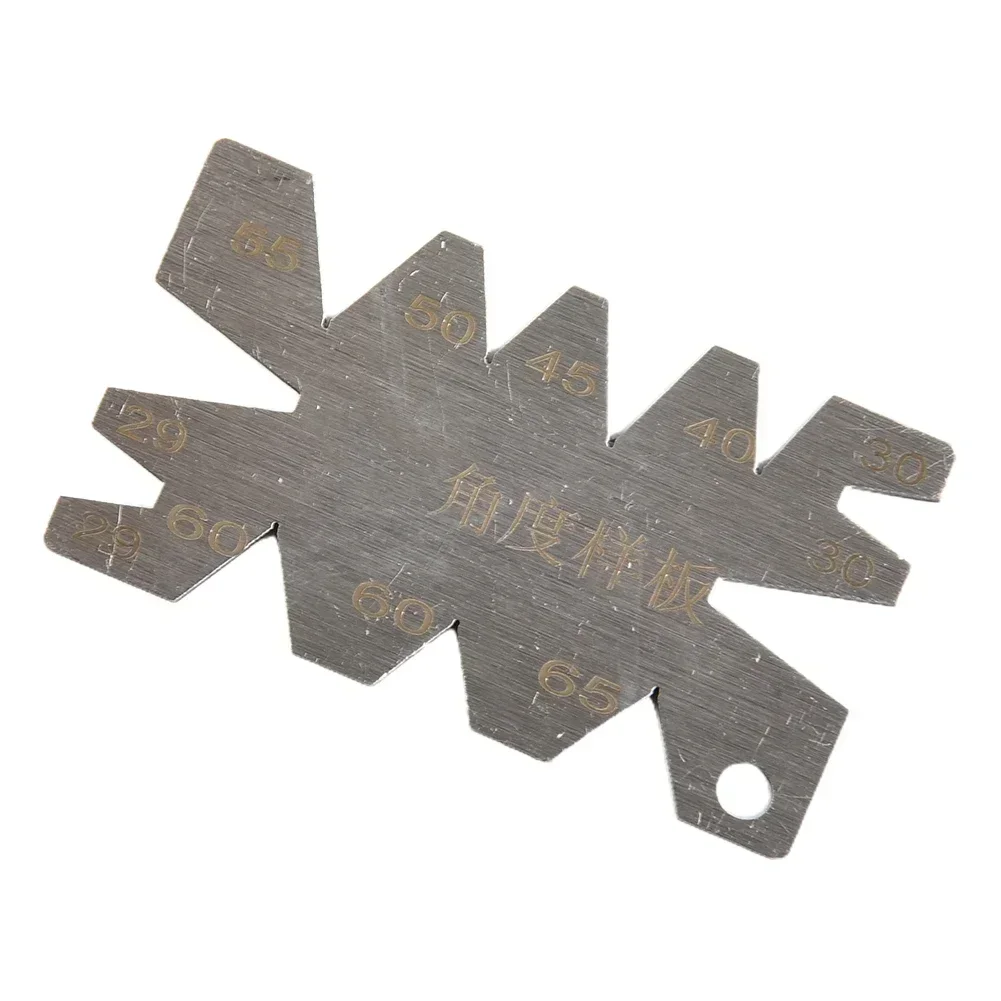 Medidor de ángulo de corte de hilo de hierro inoxidable, herramientas de diseño, cintas de medición, calibre de corte de hilo 29/30/40/45/50/55/60/65 grados
