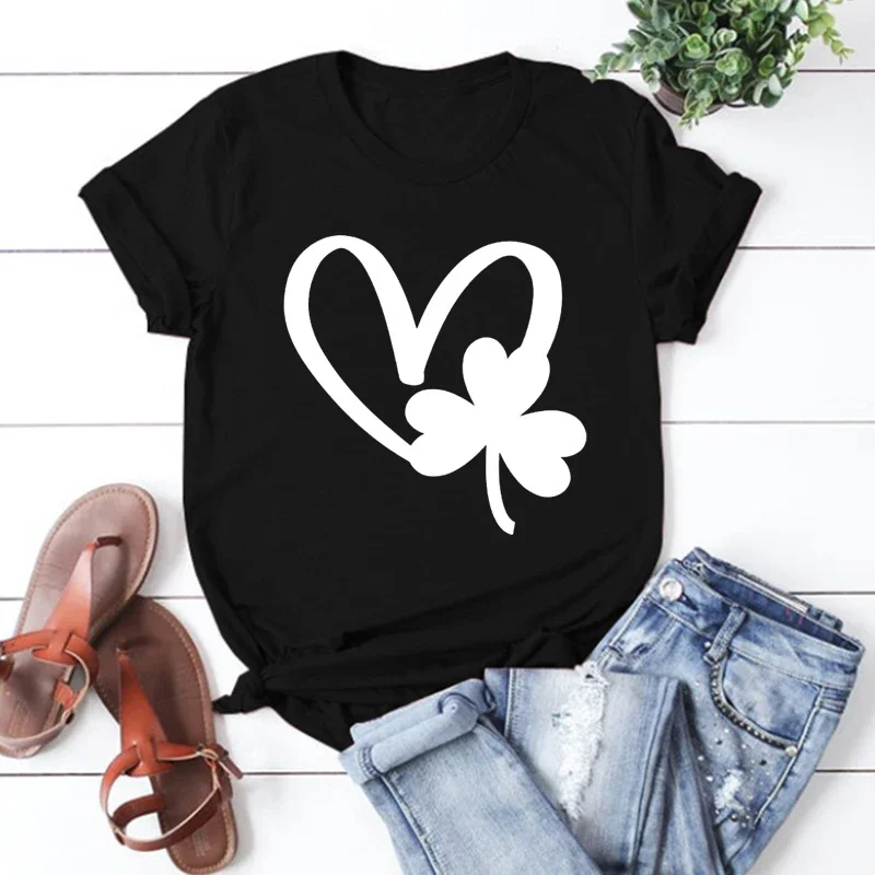 Heart Shamrock Shirt Love Shamrock Tshirt St Patrick's Day Shirt Saint Patricks Day Gift Shamrock Graphic Tees Irish Gifts