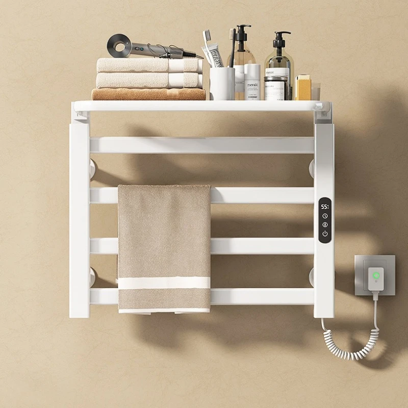 

Умная электрическая полотенцесушитель с подогревом и постоянной температурой, быстросохнущая вешалка для банных полотенец, настенная полка для хранения