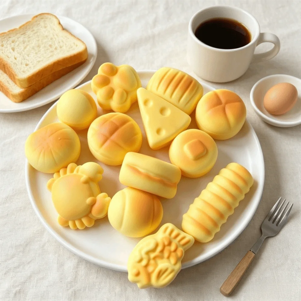 Cute Slow Rebound Simulated Bread Soft Random Style Fake Bread Squeezing Sensory Fidget Gifts