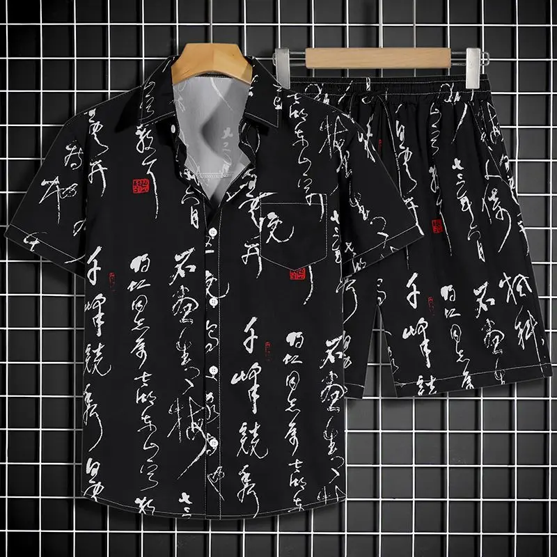 

Couple Shirts, Thin Short-sleeved Tops, Shirts and Shorts, Essential Clothes for Seaside Travel and Vacation, Without Gender