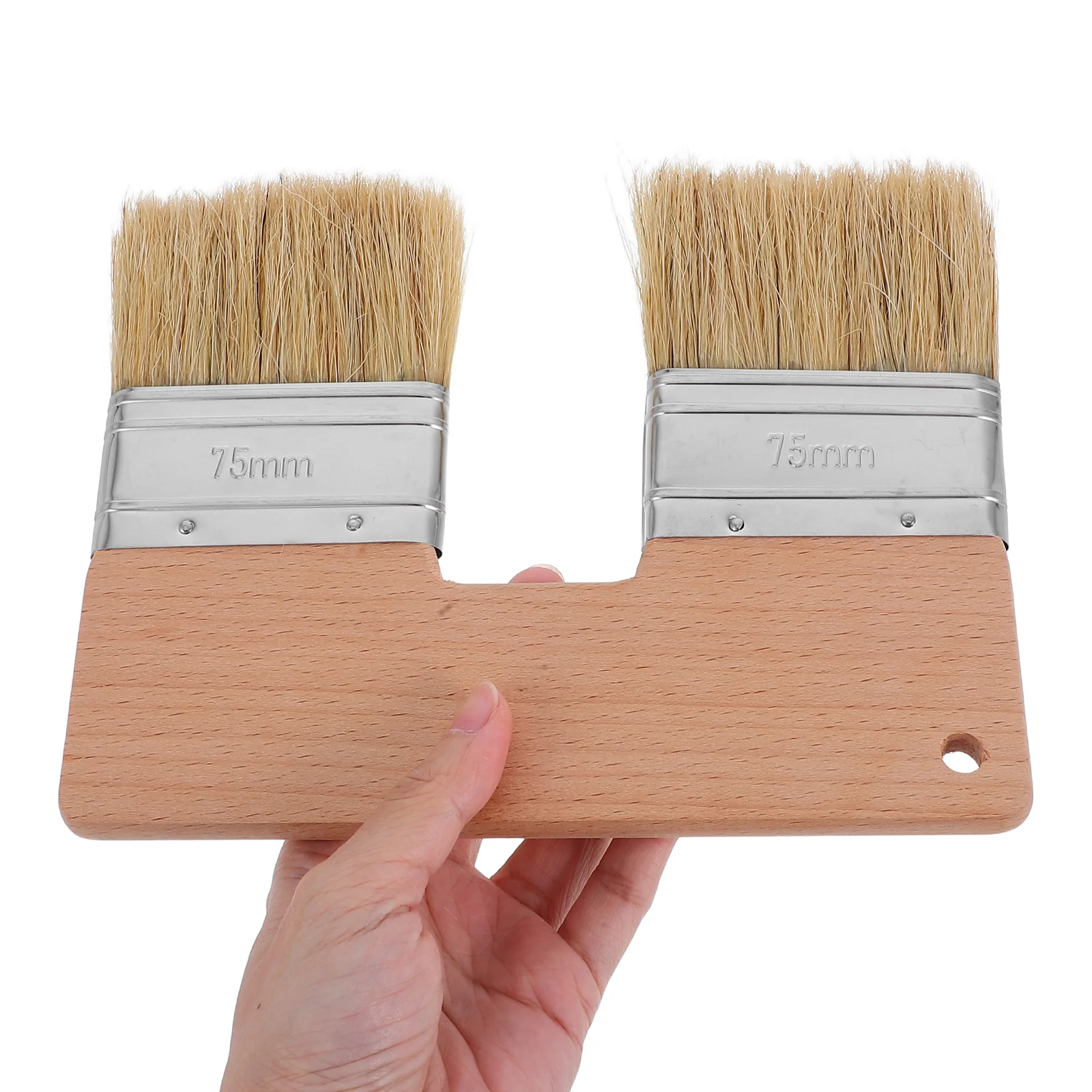 

Natural Pig Bristle Double Heads Flat Paint Brush for Artists Oil Painting Supplies Smooth Stroke Precision Control Brush