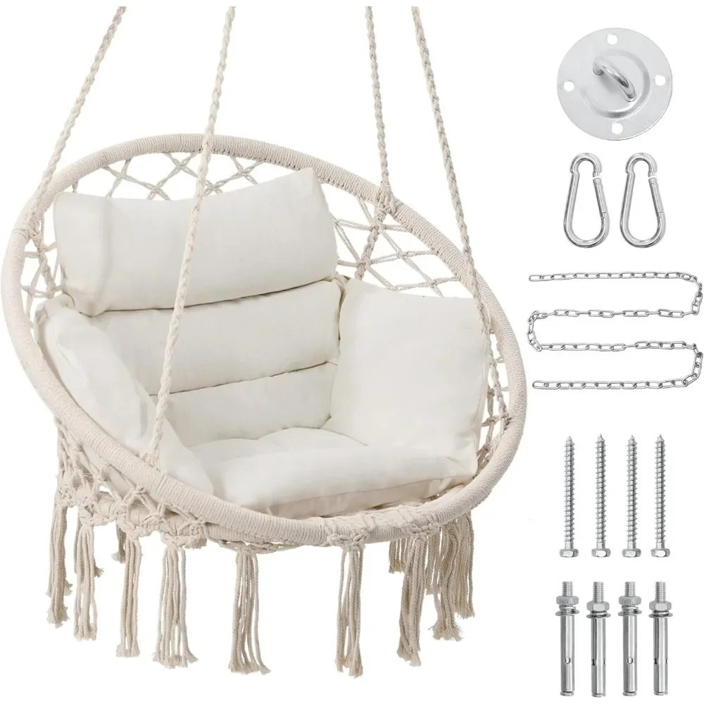 

Patio Swings, Hanging Swinging Chair with Medium Cushion, Perfect for Bedroom, Porch, Adults, Balcony, Patio Swings