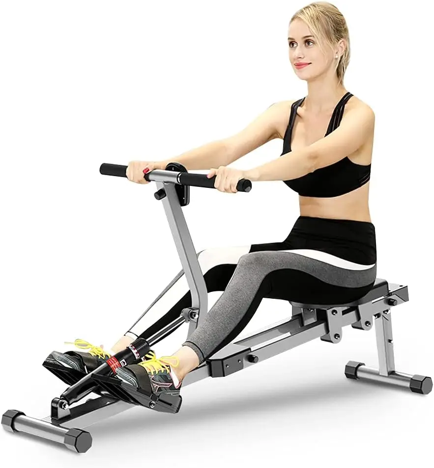 

Home Steel Folding Rowing Machine Fitness with 12 Gears Resistance Adjustment and A 3 Altitude Setting Rowing Machine