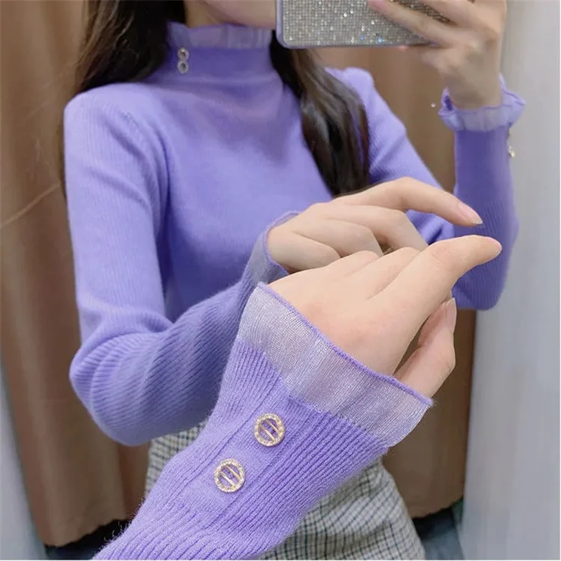 Winter Women Turtleneck Sweater Oversize Long Sleeve Top Autumn Casual Loose Jumper White Thick Warm Knitted Pullovers for Women