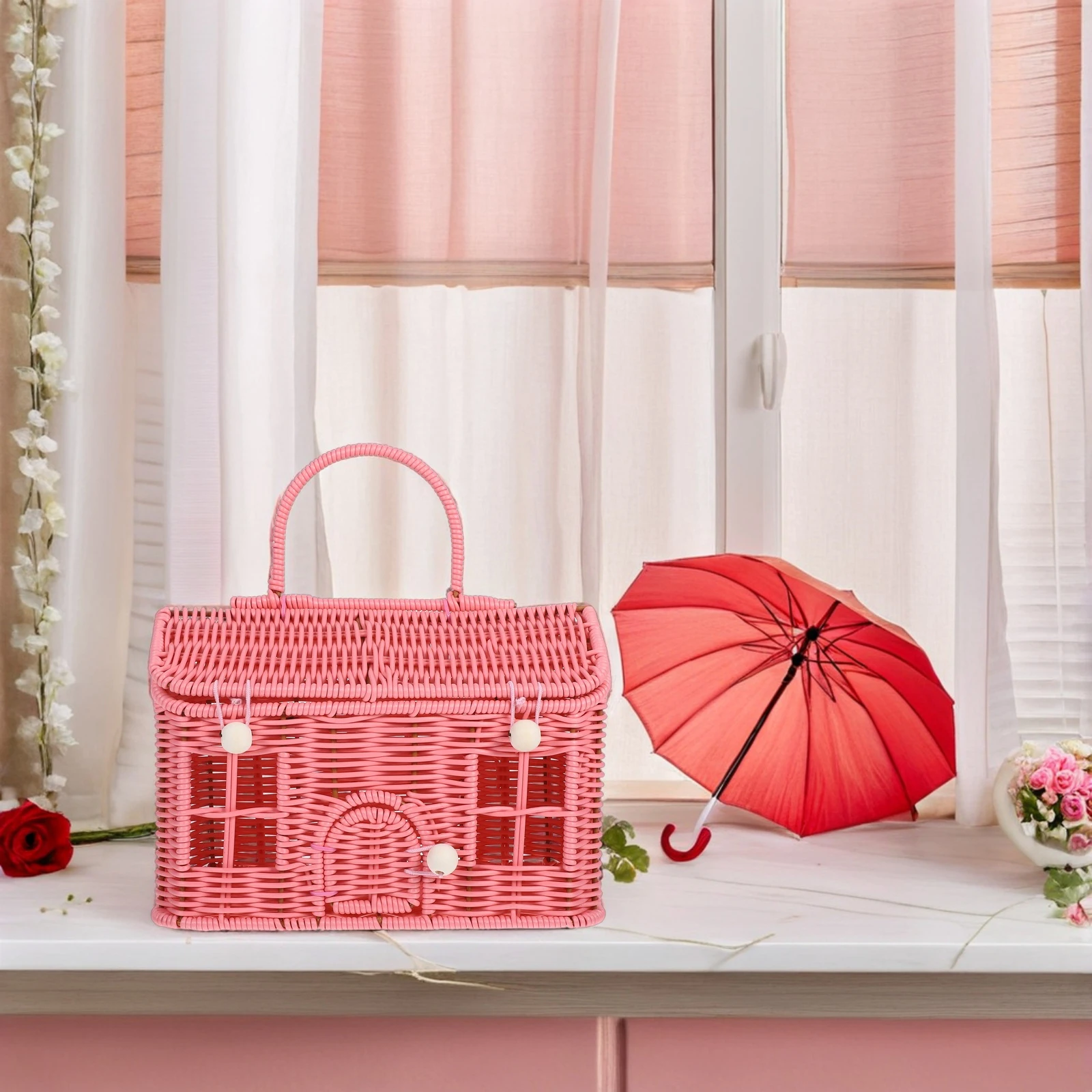 

Woven Sundries Basket Rattan Picnic Small Decorative Baskets Storage Pp Hand Held