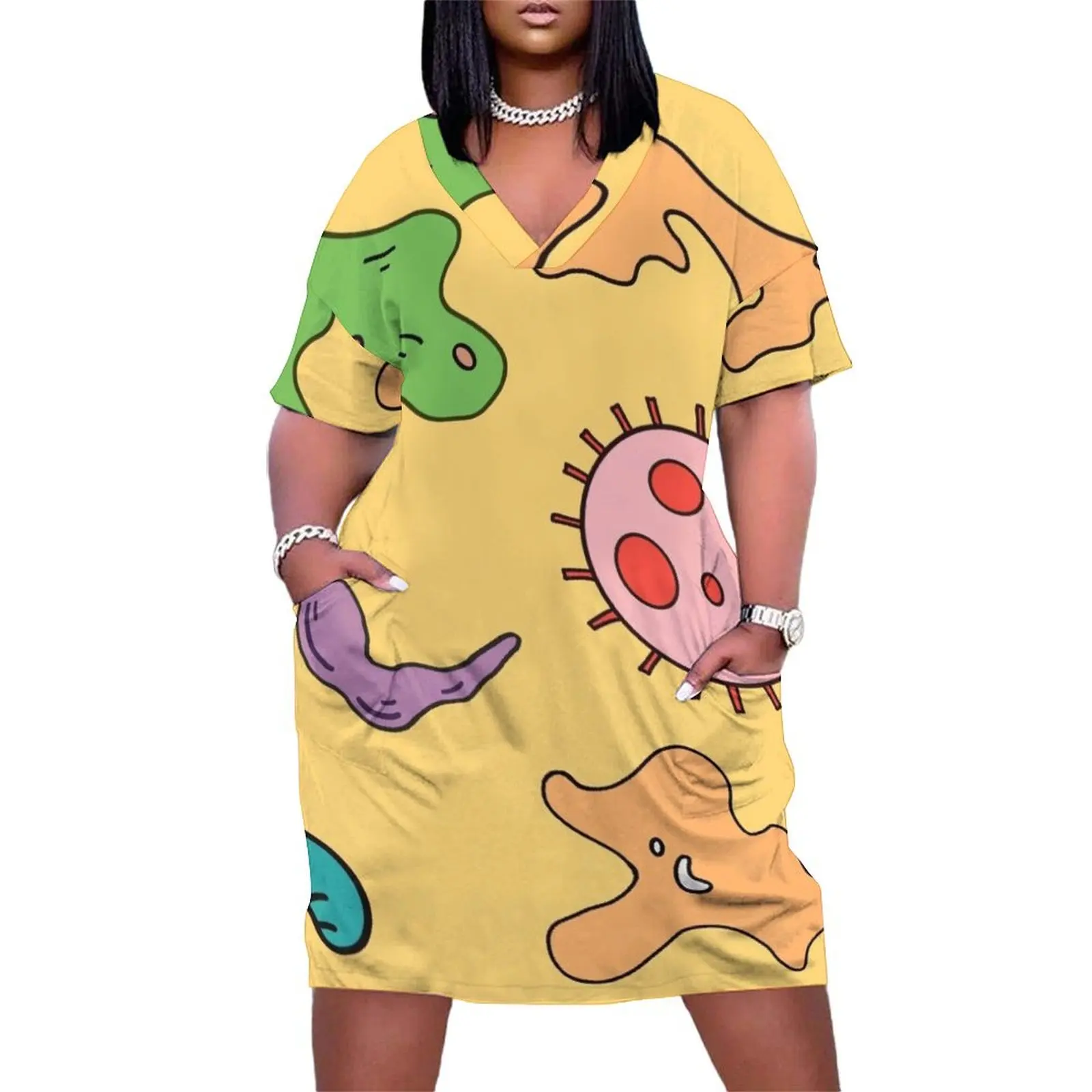 

Miss Frizzle In a Pickle Magic School Bus Loose Pocket Dress Summer dresses for women women"s elegant loose dresses