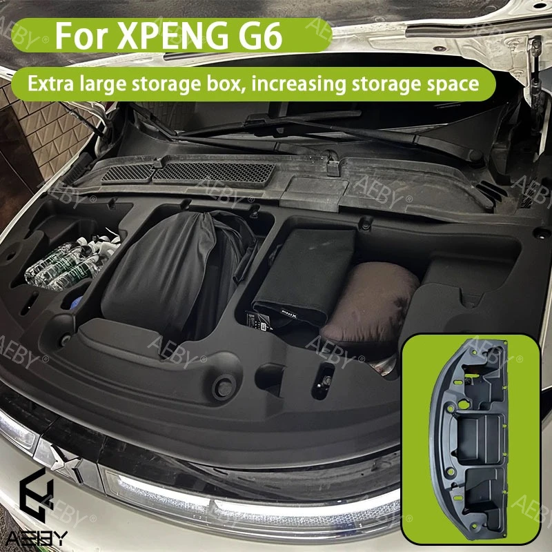 AEBY Für XPENG G6 2023-2025 Vorderer Kofferraum-Organizer, Frunk-Organizer-Box, Maßgefertigte Vordere Kofferraum-Aufbewahrungsbox, Wasserdicht, Zubehör