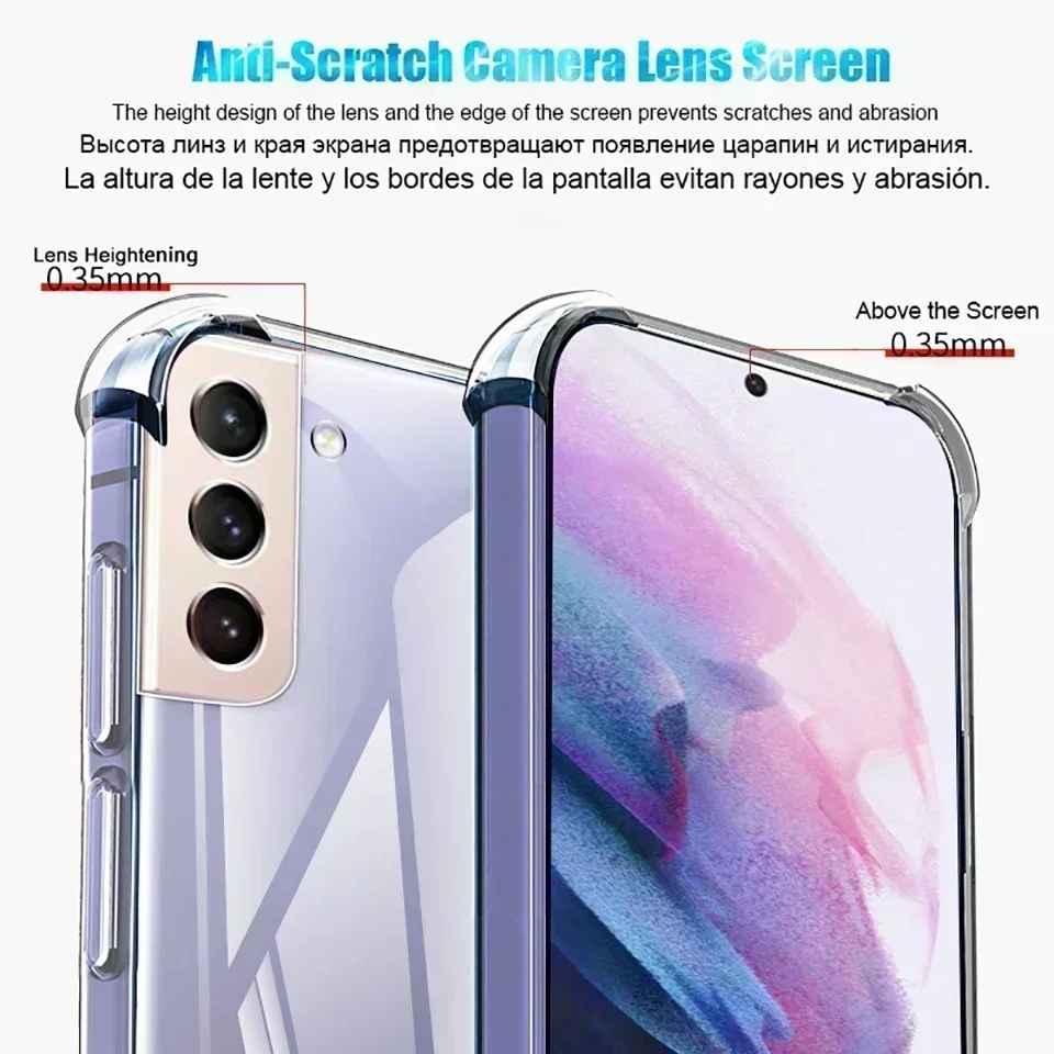 Original Luxury Transparent Case For Samsung Galaxy S23 22 21 20 Ultra Plus Silicone Cover A34 A54 A53 A52 A12 A73 Accessories