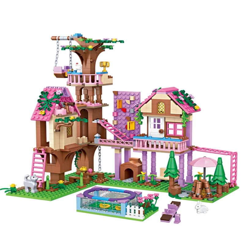 2024 Girl Series Friendship Cabin Villa Castle Model Building Block Kit Classic Vacation House Bricks Toy A Gift for my Daughter