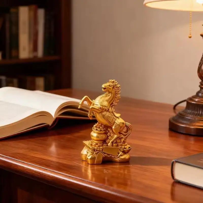 【D】Statue 2026 Year Of The Horse Feng Shui Zodiac Animal Sculpture Funny Toys Fortune Wealth Ornament For Desktop Bookshelf