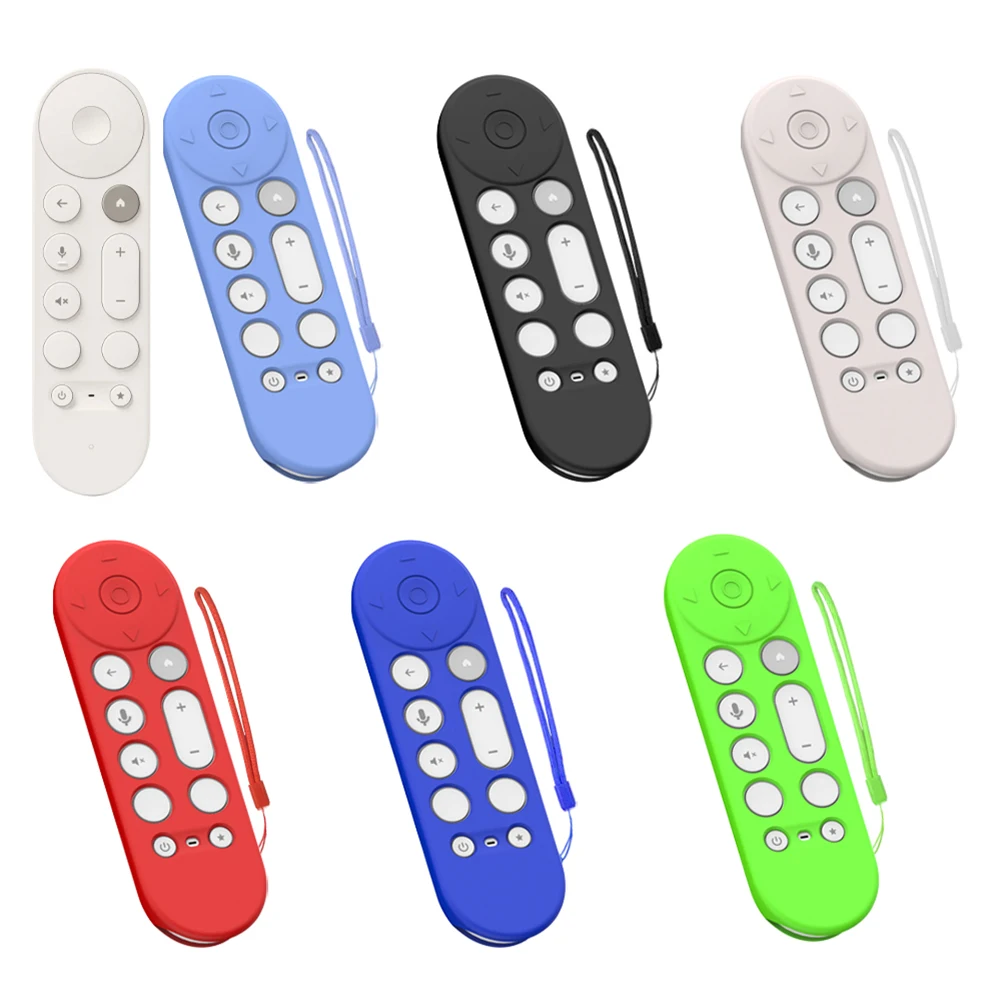 Silicone Remote Case Protective Controller Sleeve Skin with Lanyard Silicone Sleeve for Google TV Streamer 4K Voice Remote Cover