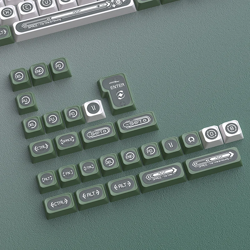 

Keycap spot cross-border opal white and green double-spell keycap original small full set of mechanical keyboard sublimation
