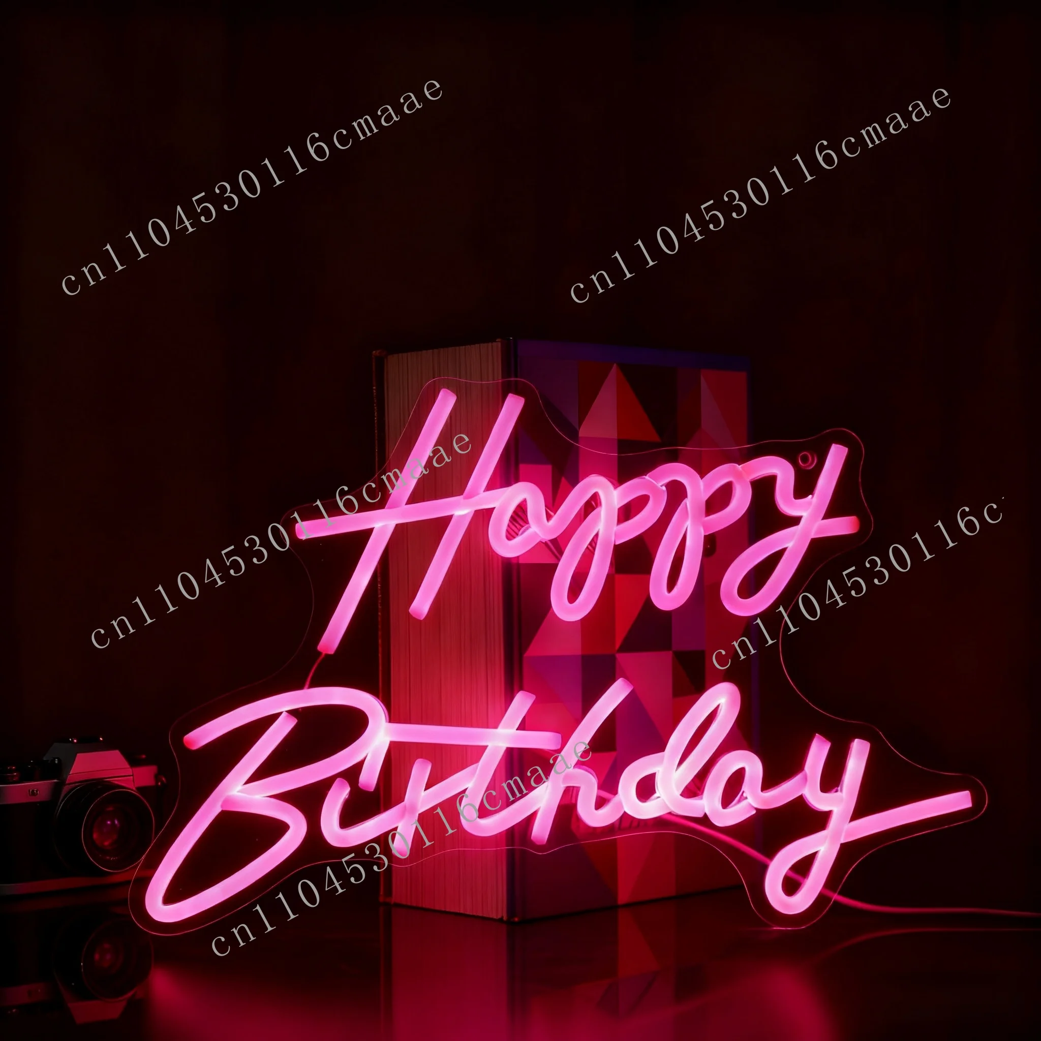 Custom LED Happy Birthday neon lights for celebrations, homes, events, bars, shopping malls, wall decorations