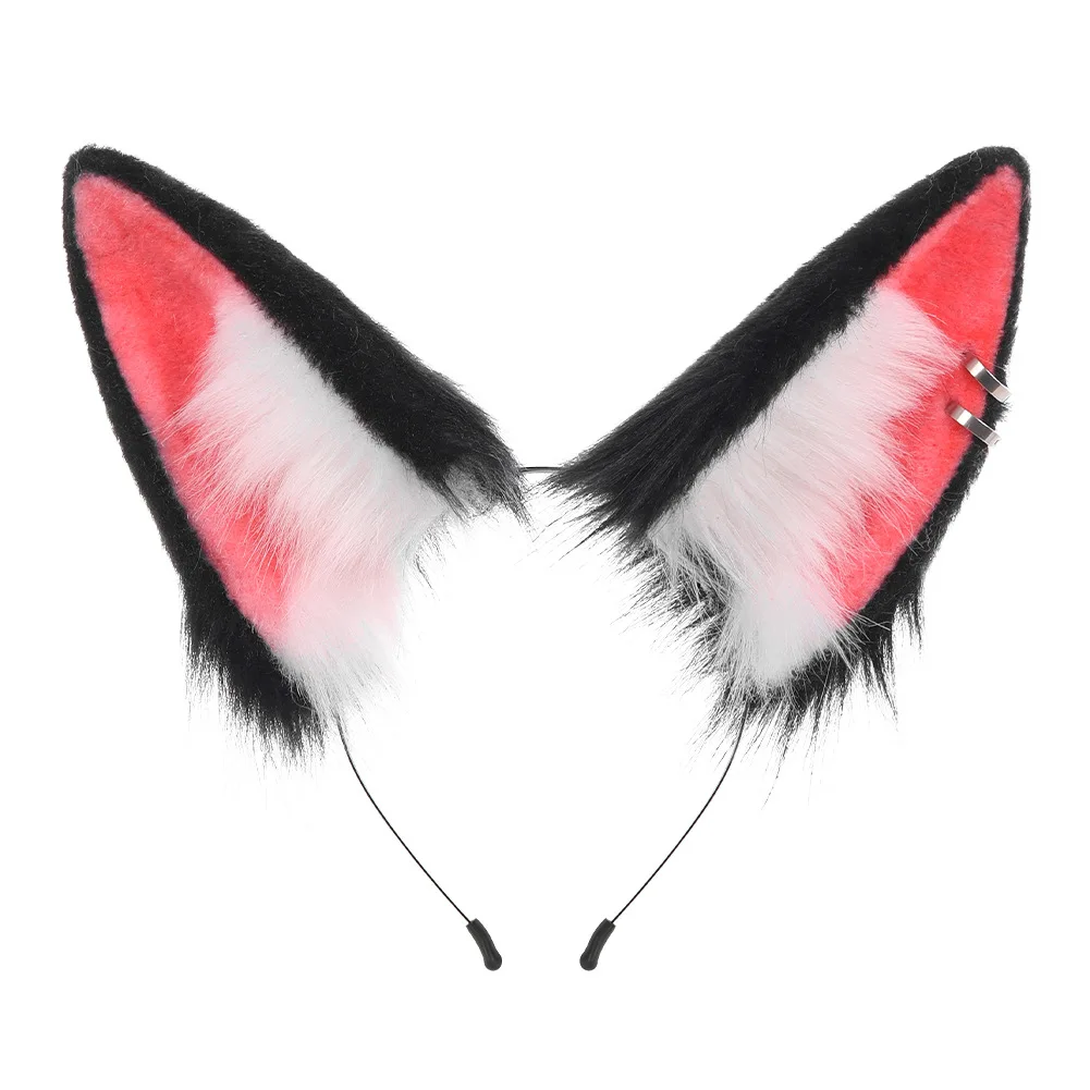 Spiel Anime Hundeohren Kopfbedeckung Schwanz Pelziger Fursuit Wolfsohren Stirnband Cosplay Requisiten Accessoires Party Club Lolita Plüsch Haarbänder – Detail 5