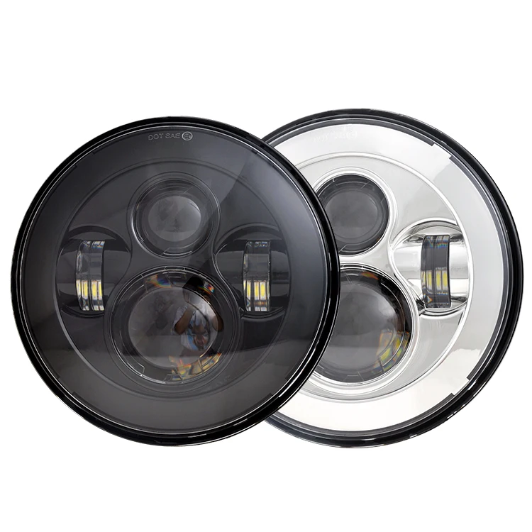 Hot Selling：For  Defender Accessories 7 Inch Headlight Led Car Headlights for Wrangler Jk Parts 7'' Motorcycle Le