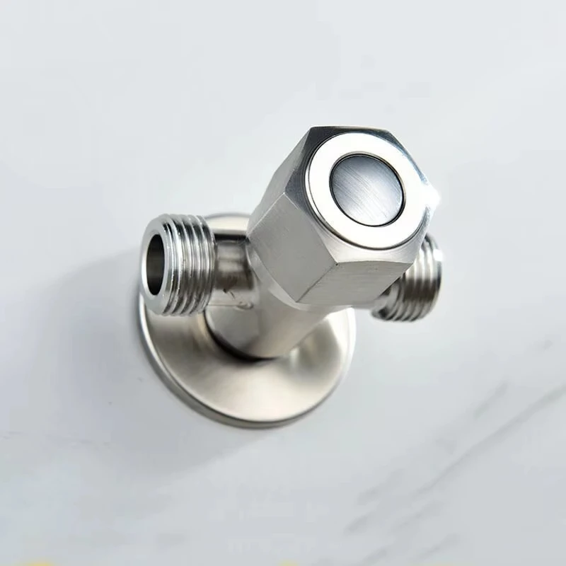 Stainless steel bathroom quick opening triangle valve faucet accessories two-way angle valve G1/2 thread water inlet