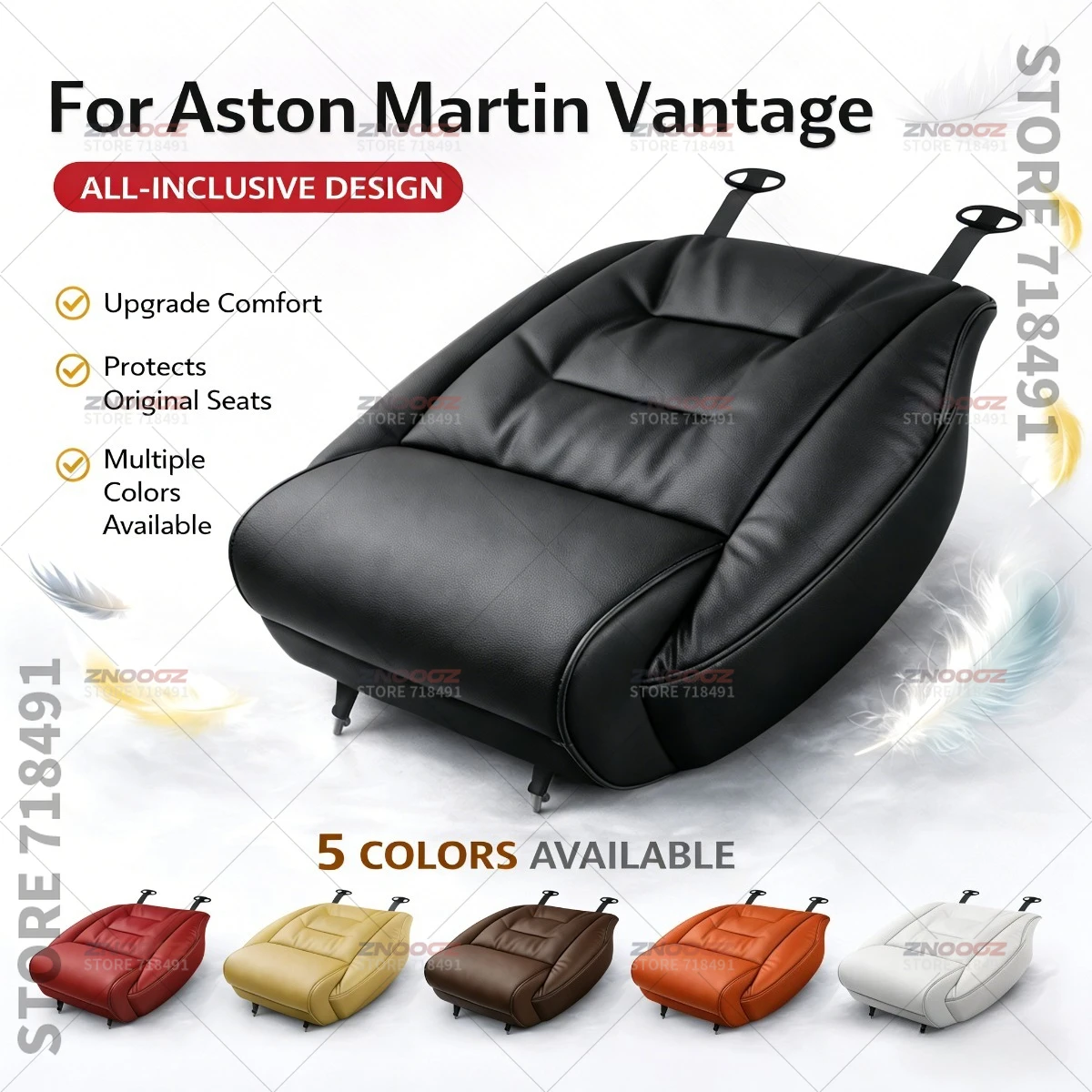 Car Seat Leg Support Extension Seat Cover Memory Foam Extender Cushion Interior Accessories For Aston Martin Vantage