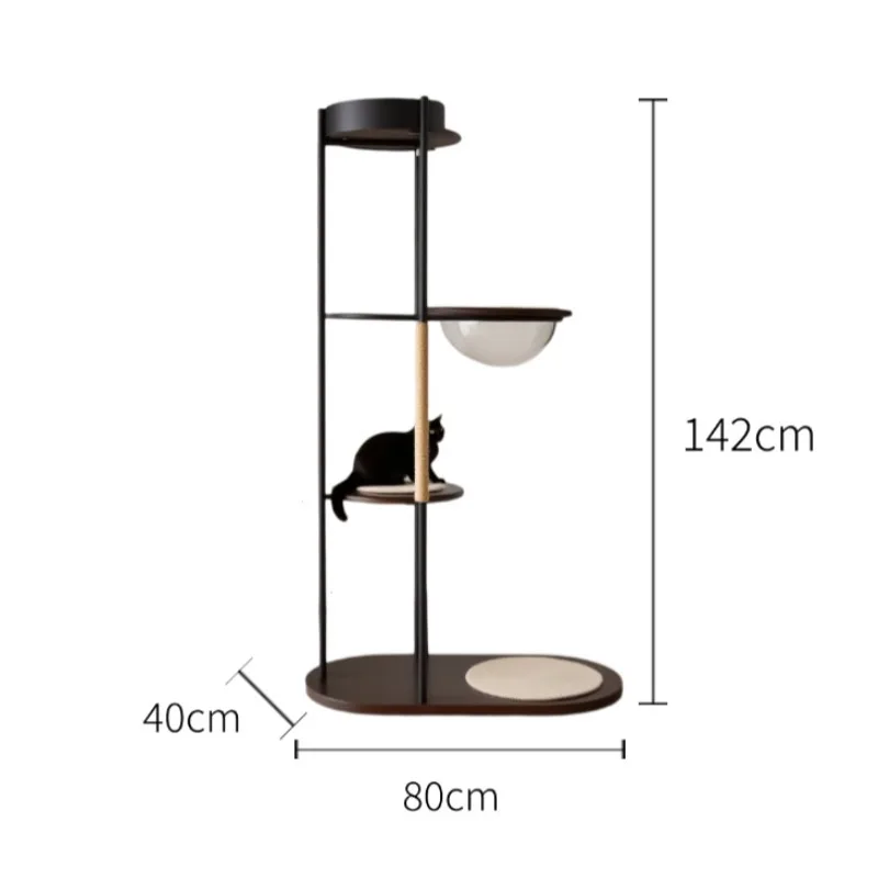 Minimalist cat climbing frame Solid wood cat nest Space capsule Climbing frame integrated