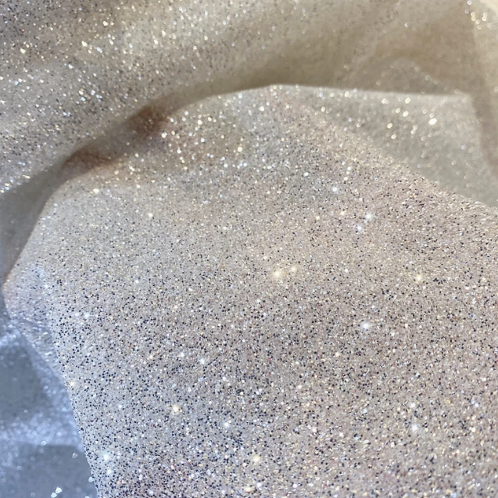 แข็งมากสูงหนาแน่นเล็กๆGlittersผ้าSuperเงาผ้าสําหรับสุภาพสตรีชุด 150 ซม.กว้างGowns DIYเย็บวัสดุ 2024 ใหม่