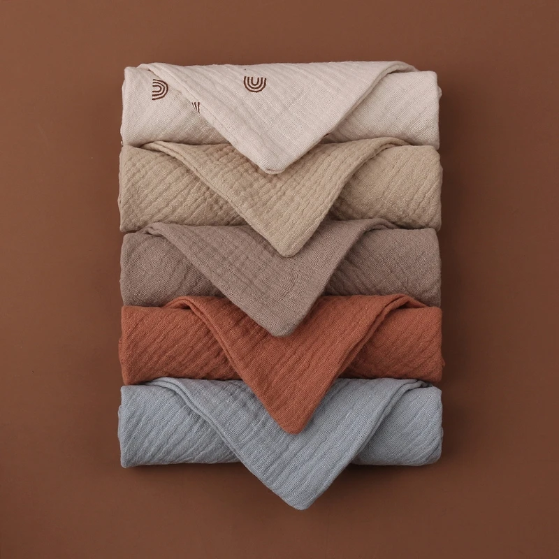Random 5pc Baby Towel New Born Items Muslin Squares Infant Newborn Hand Bath Shower Face Towels Soft Cotton Gauze Baby Washcloth