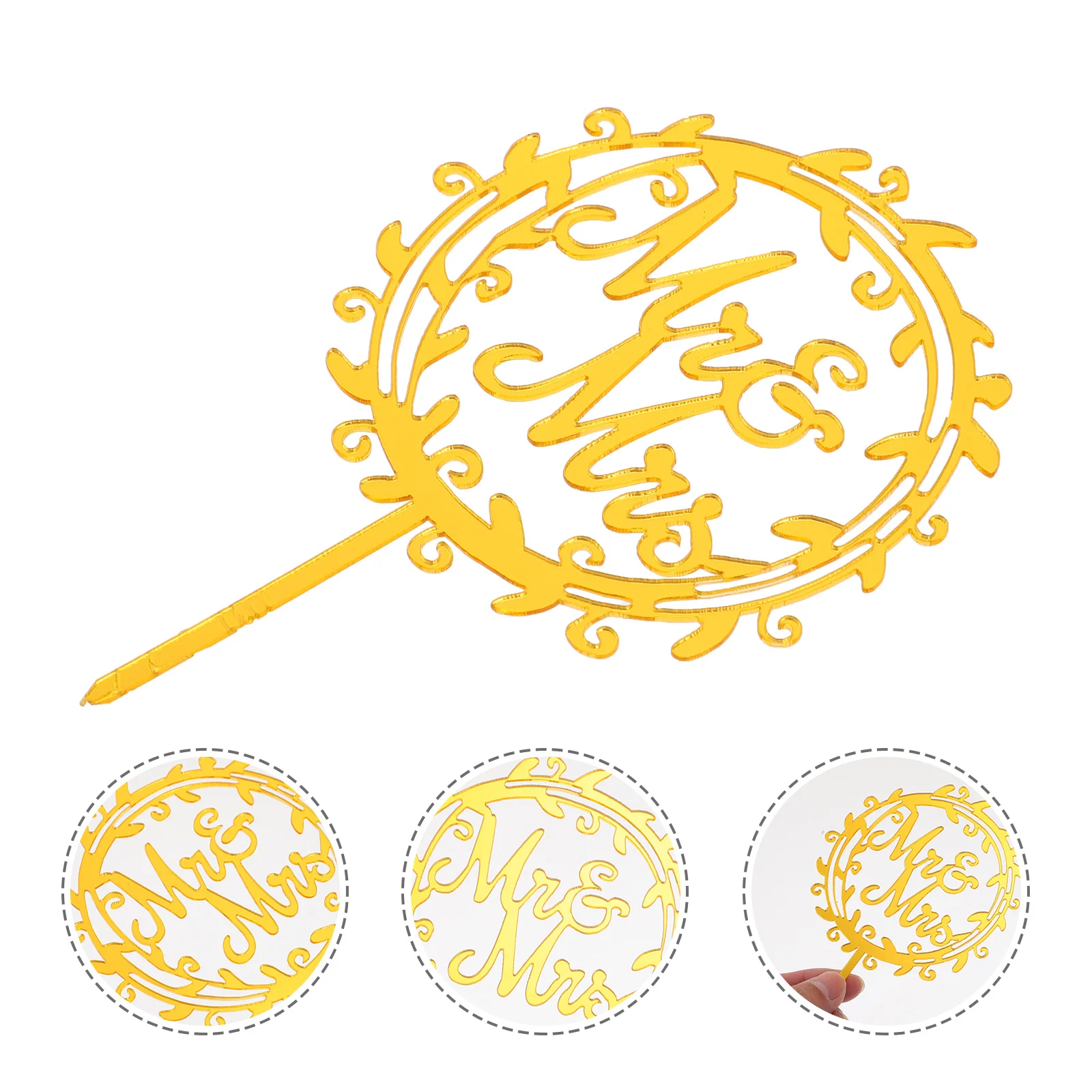 

Mr and Mrs Wedding Cake Topper Wreath Leaves Decor for Birthday Party Anniversary Celebration Event Dessert Decoration Unique