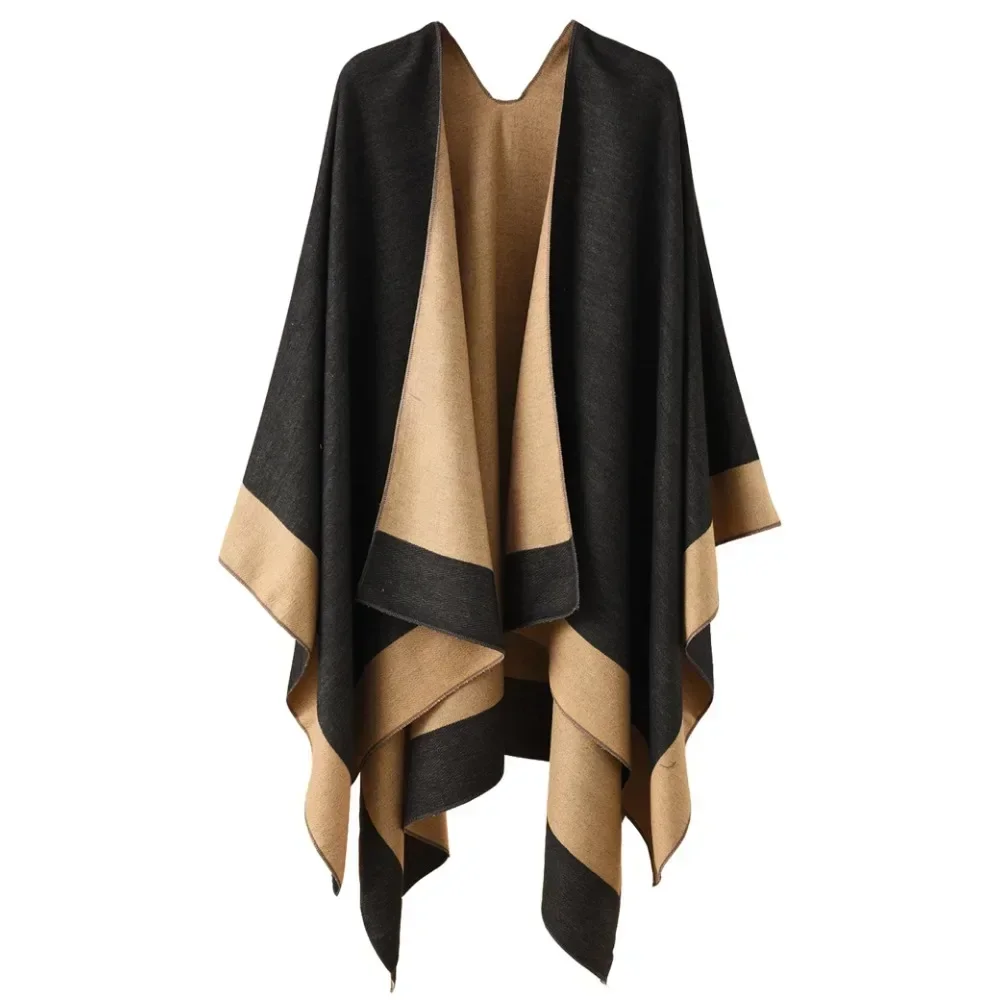 Women\'s Shawl Wrap Poncho Sweater Open Front Cape for Fall Winter