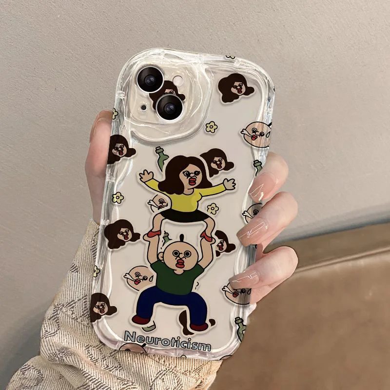 Kawaii Bbang Bbang IPhone 15plus Case Cute Cartoon IPhone13 12 Funny 14Pro Anime Transparent Soft 11 8p Phone Cases Girl Gifts